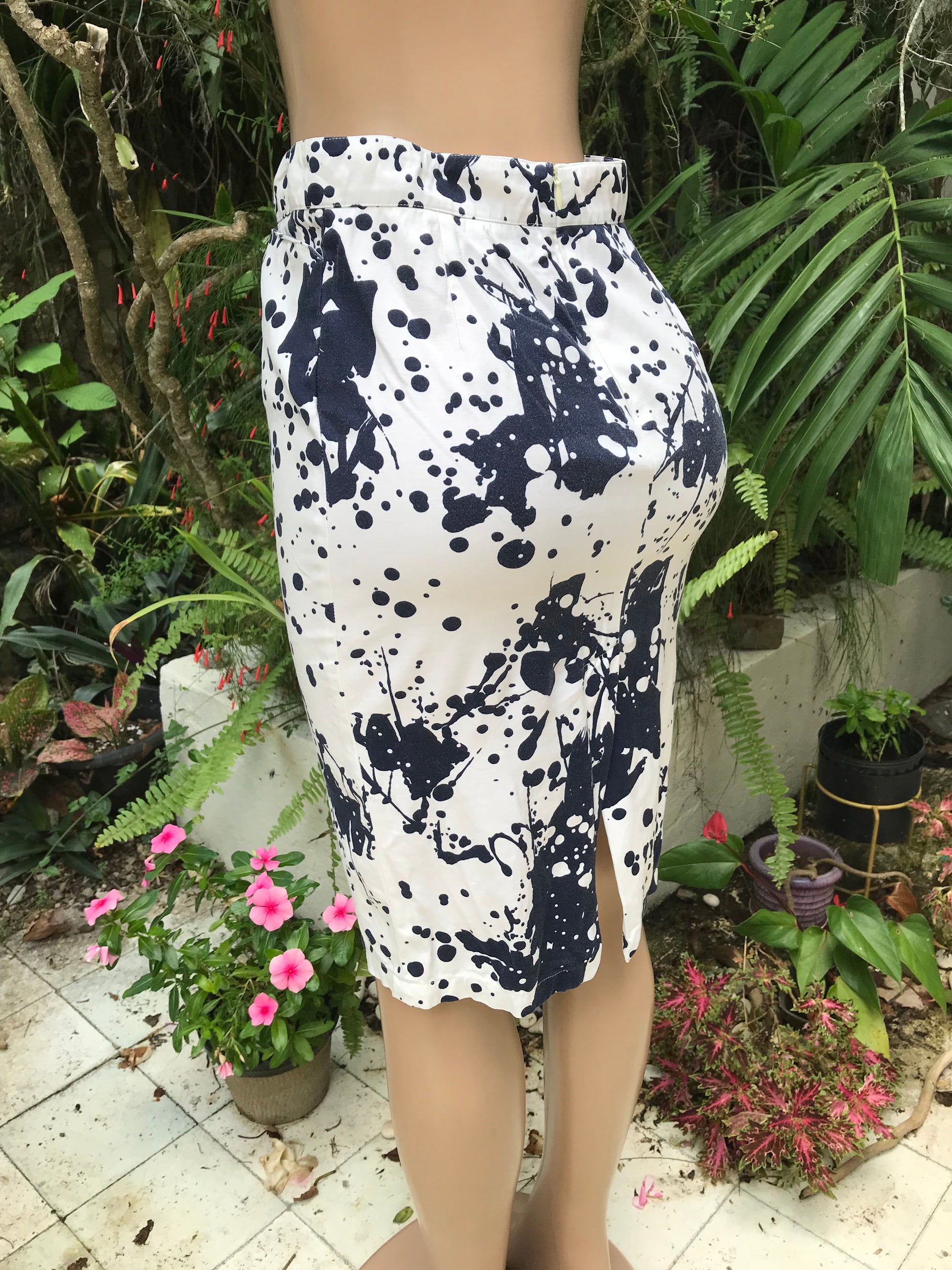 navy paint splash pencil skirt  ... s to m