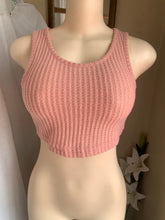 Load image into Gallery viewer, Super soft pink ribbed crop top with lots of stretch … s
