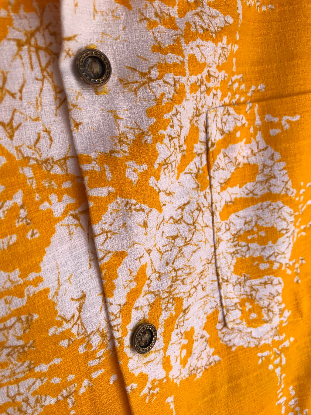 Men's organic Hawaiian shirt bright yellow ,,, S/M