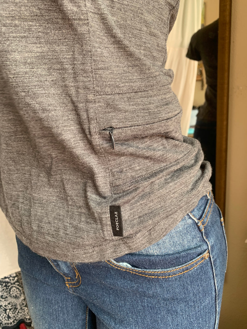 Charcoal grey active top with bottom down neckline … M