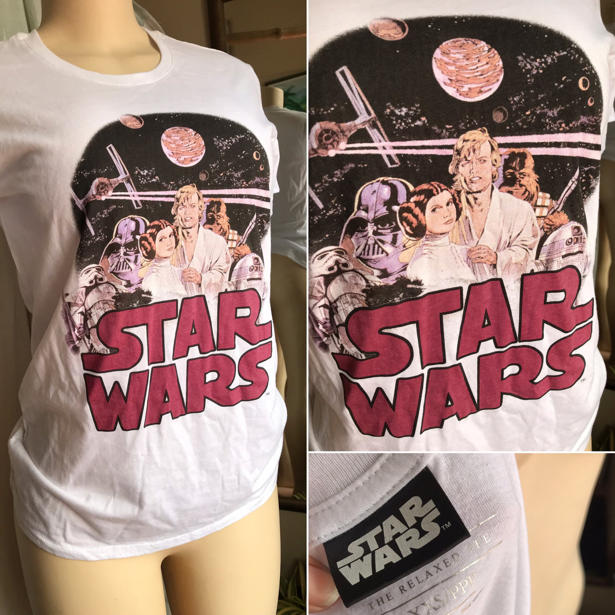 New Star Wars White Graphic Tee ;;; S...