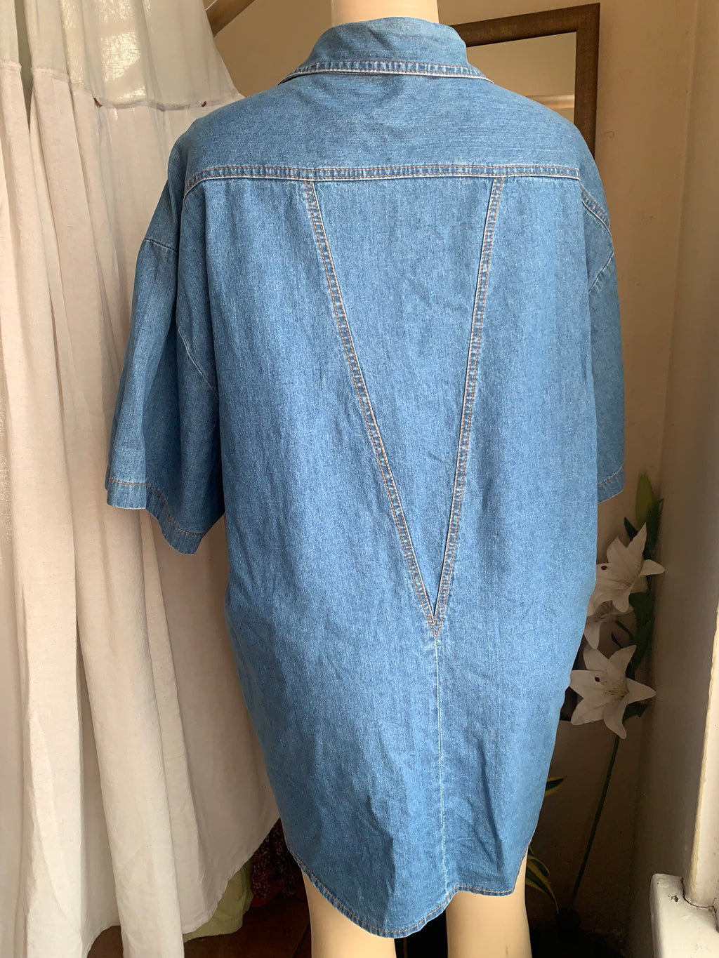 Vintage denim mini shirtdress … /XL ,,,