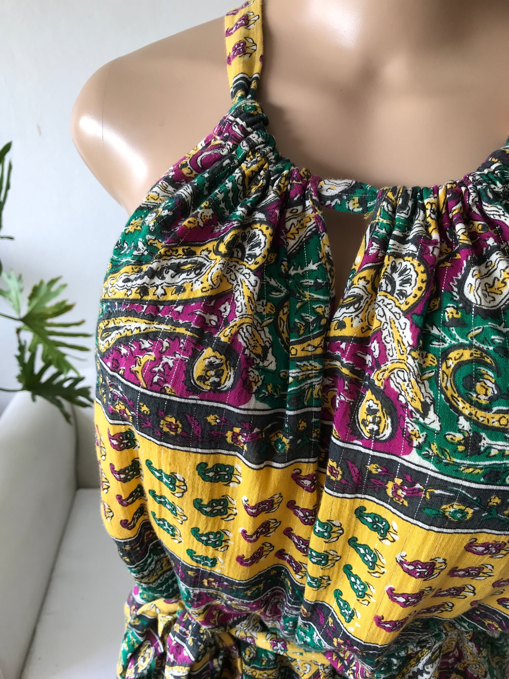 BCBG print maxi (1 side split) • S