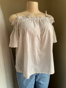 Cotton yellow striped blouse... M ,,,