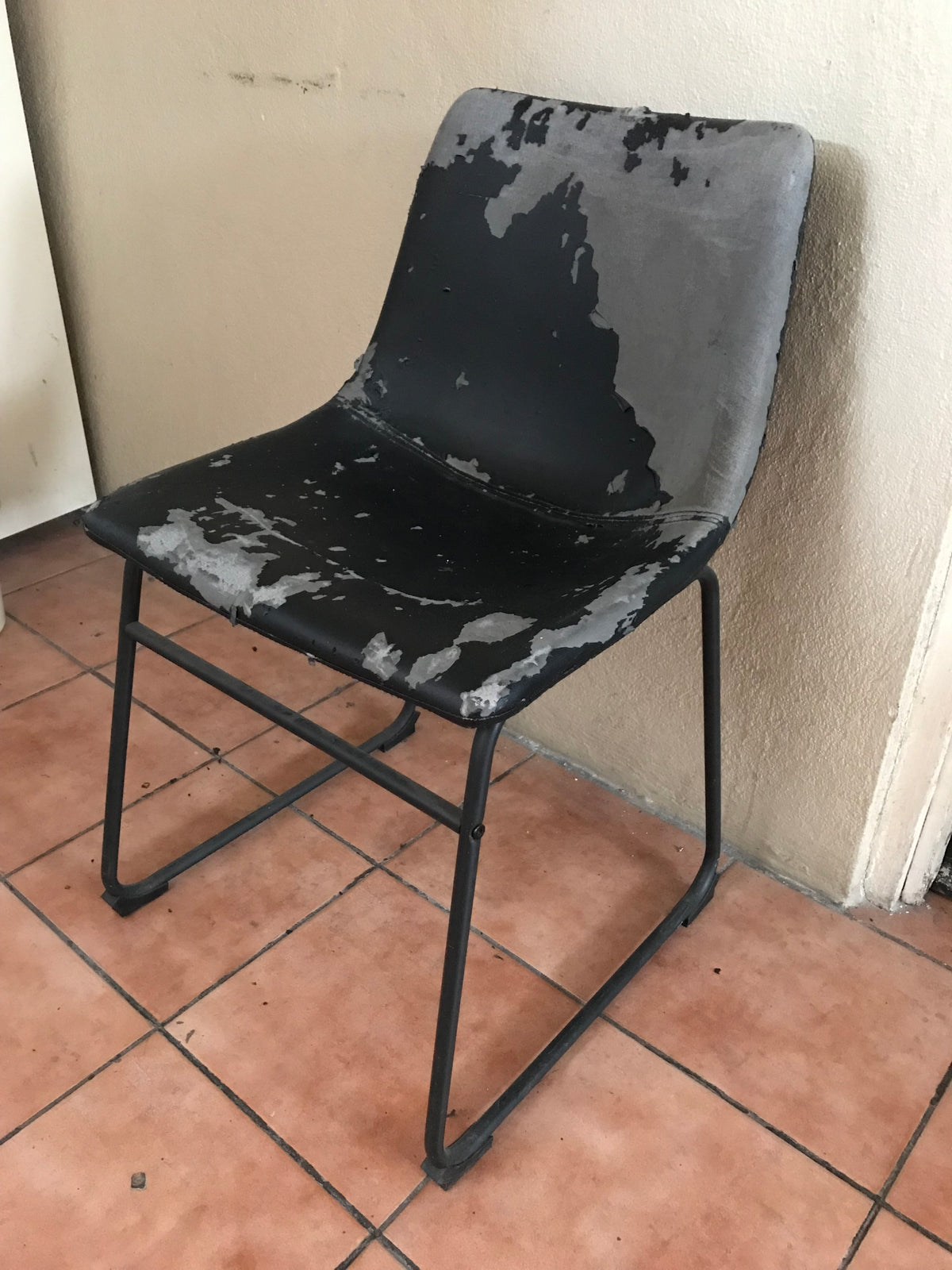 Black metal chair