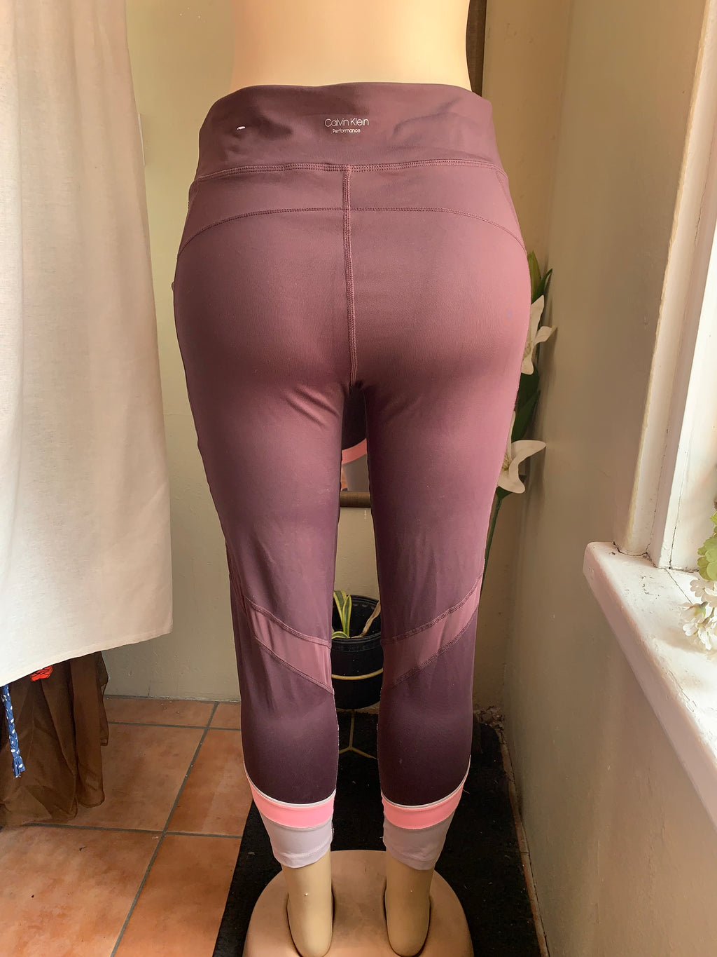 pink brown exercise legging ::: /XL