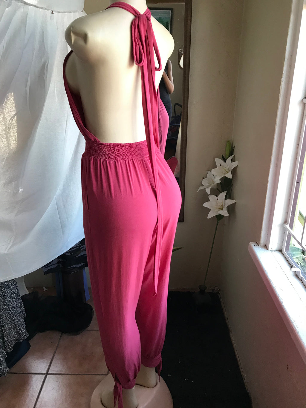 Pink jumpsuit backless ~~~ m
