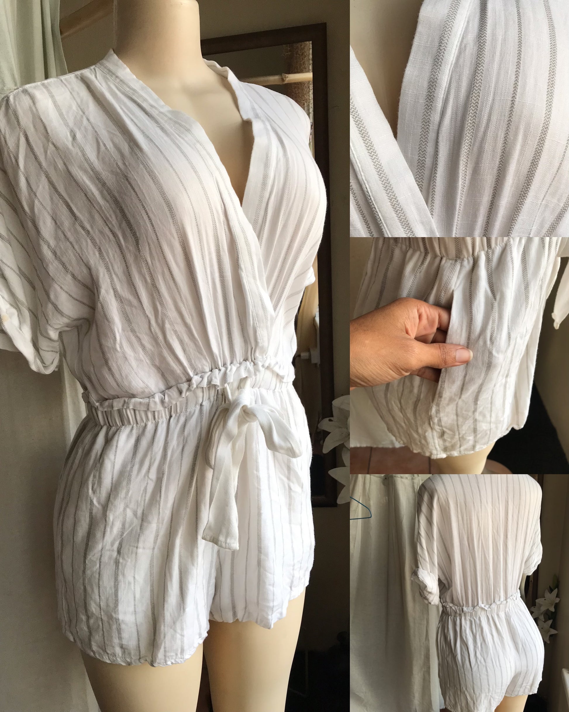 White stripe romper ~~~ m