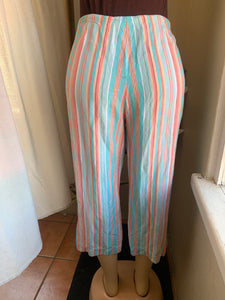 retro Organic candy striped holiday draw string pants ::: size 14 / L