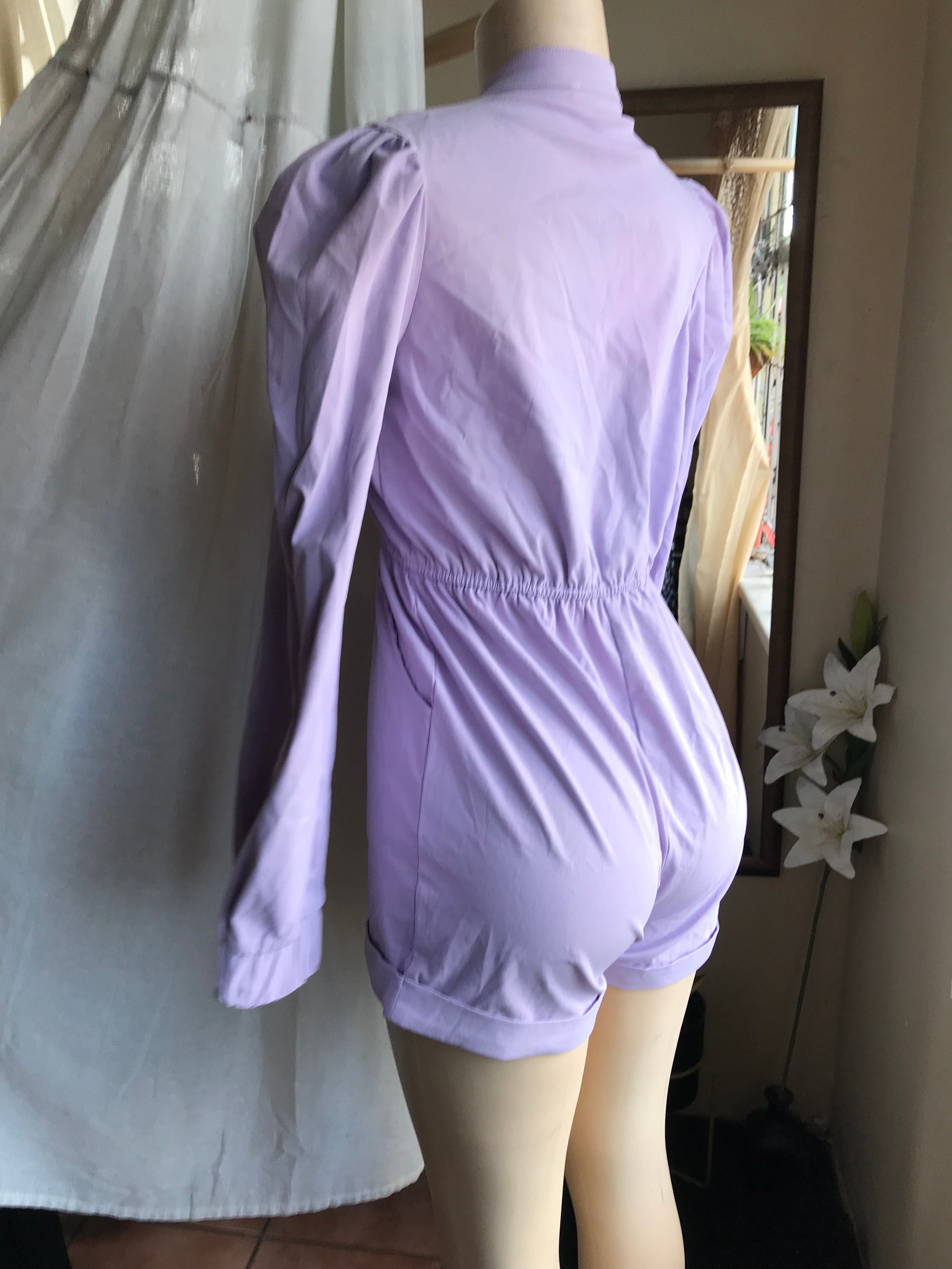 Lavender zip up romper ~~~ s