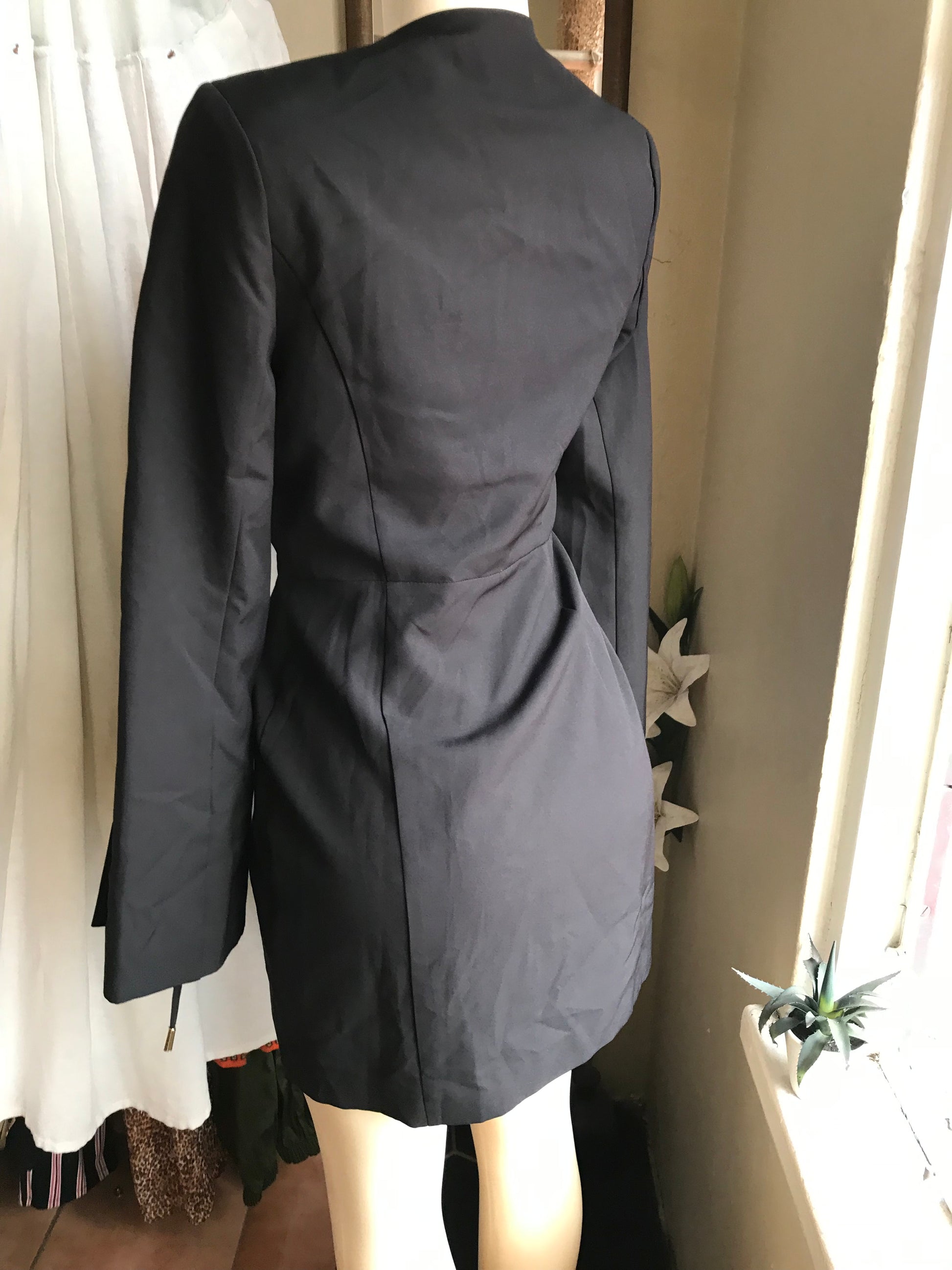 black blazer bell sleeve dress lace up sleeve s