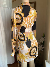 Load image into Gallery viewer, gold chain wrap ornate dress with collar M
