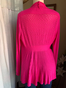 Hot pink soft knit cardigan >>> fits up to L