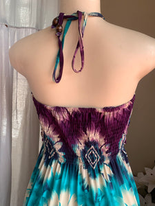 Halter tie dye maxi dress . L