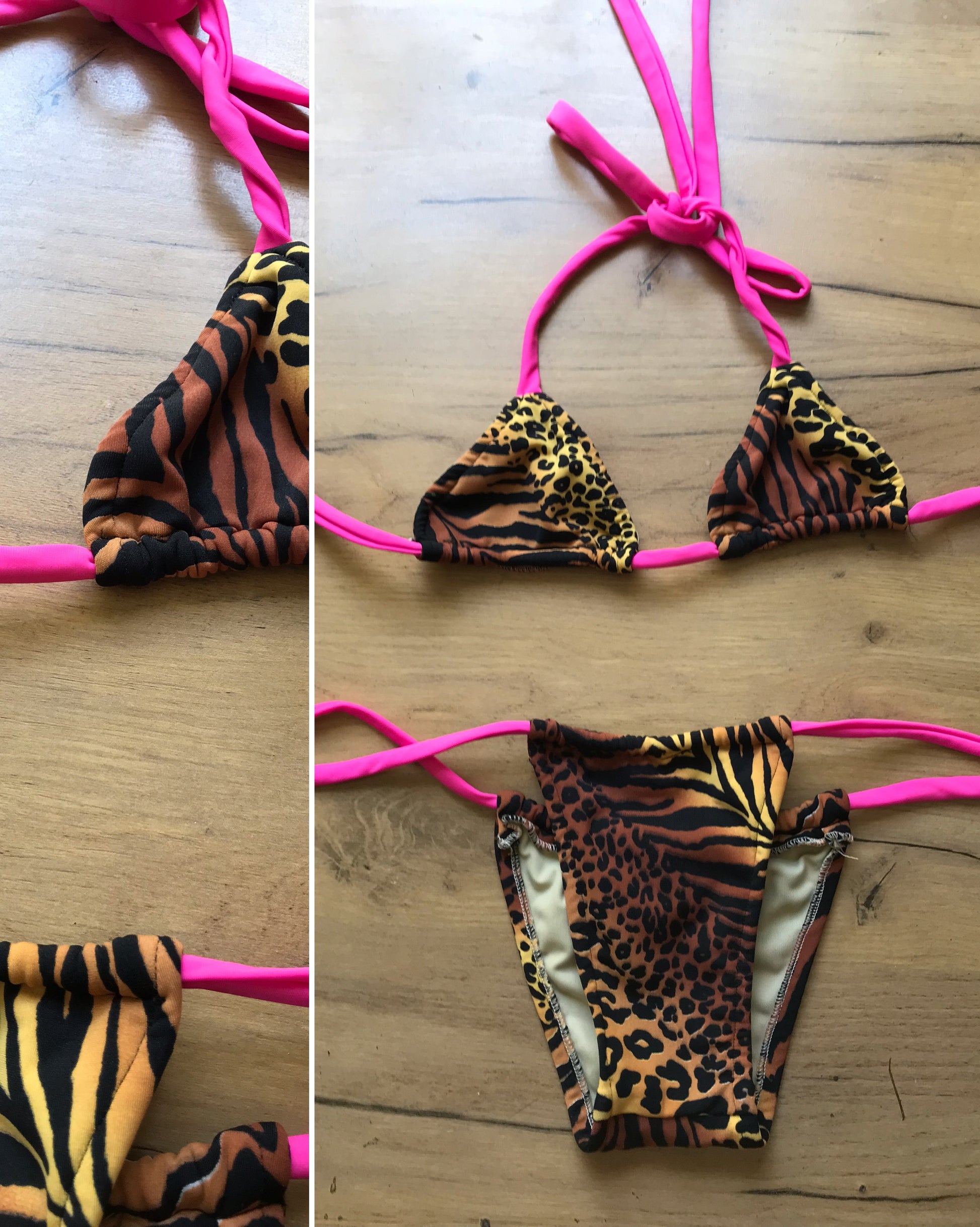cheetah bikini pink straps . s
