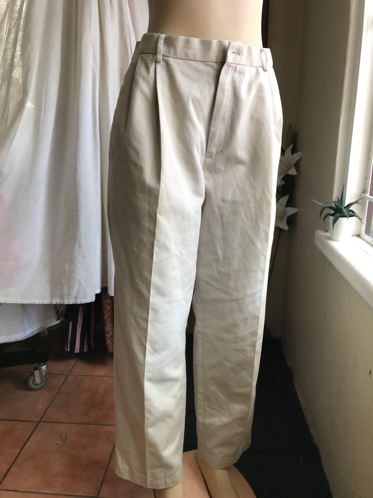 Vintage Cream tailored pants ::: w36 /XL ^^^