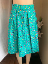 Load image into Gallery viewer, Turquoise confetti printed cotton A-line skirt ,,, s
