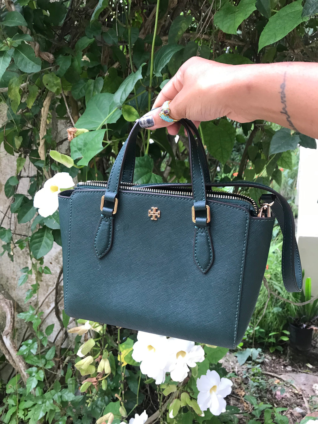 Tory Burch Emerson Mini Top Zip Tote *** Leather Bag