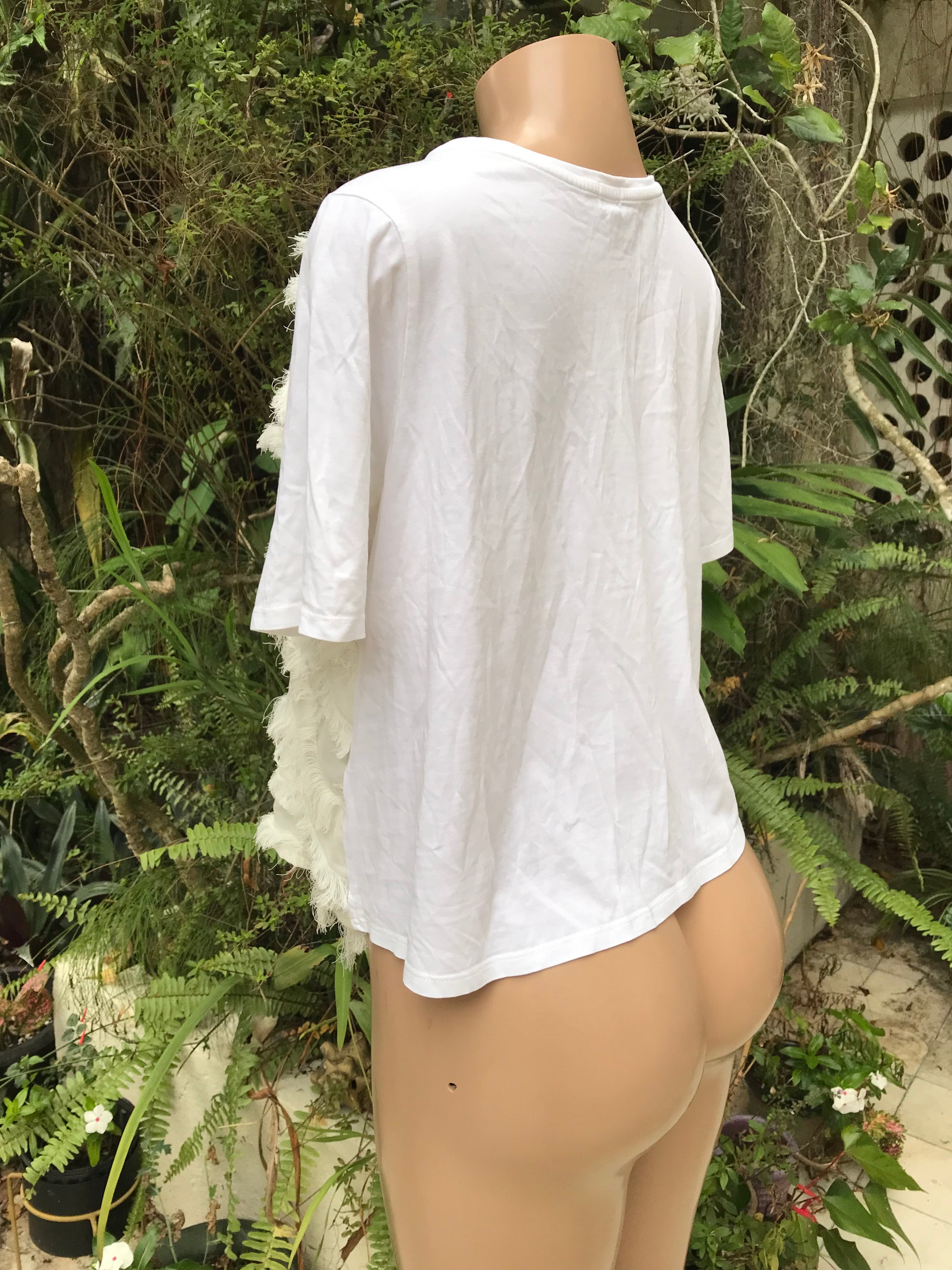 river island white 100% cotton fringe top ... Large ,,,
