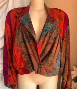 Vintage multicoloured jacket with collar and detailed buttons ^^^ s >>>