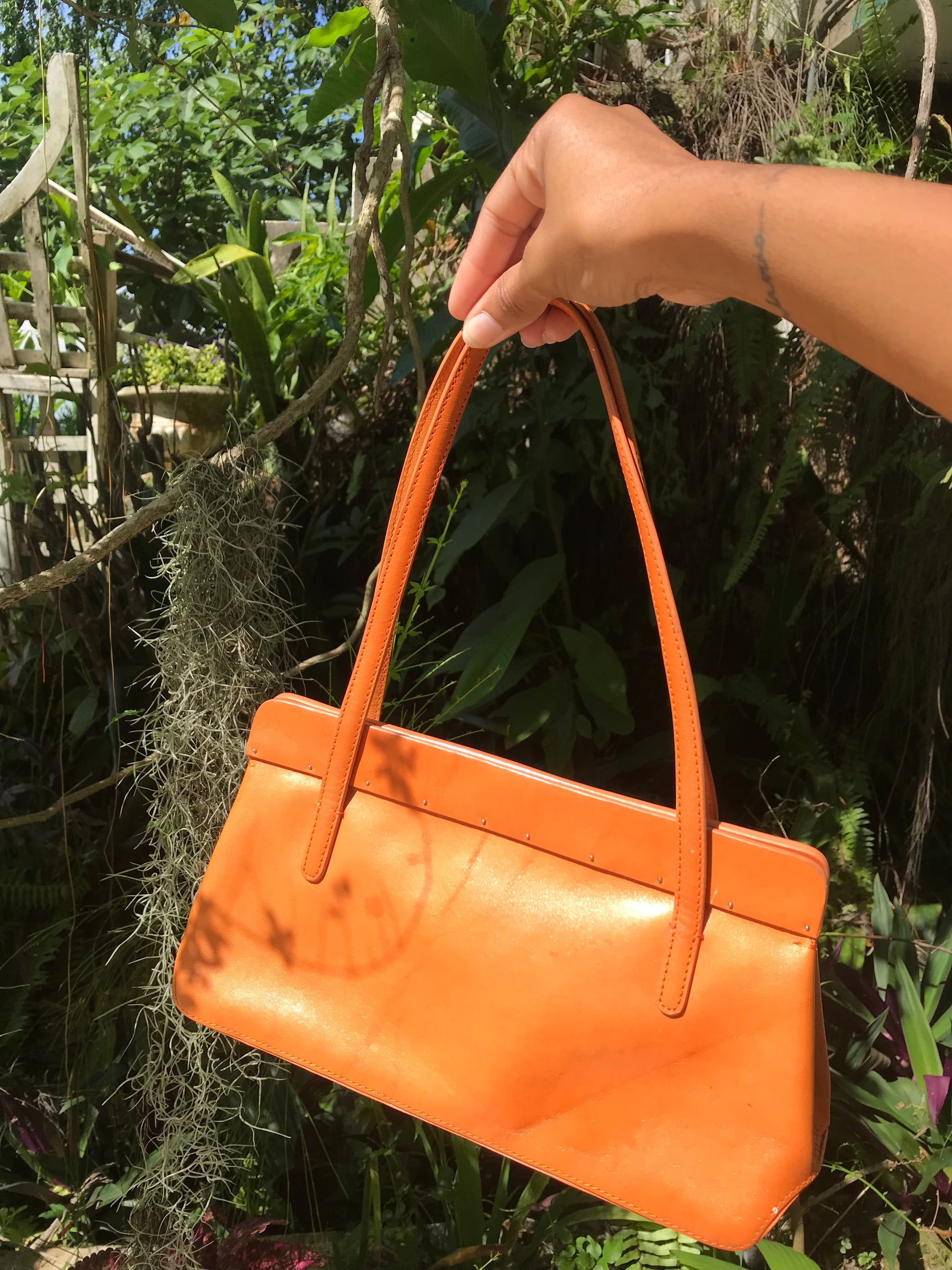 Vintage Monsac orange shoulder bag