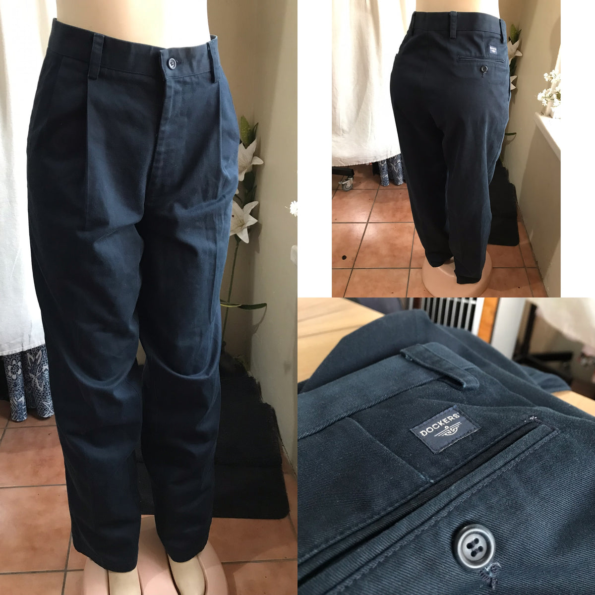 Vintage navy Dockers trouser ::: w36 /xl ^^^