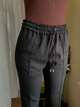 Load image into Gallery viewer, Zara black straight leg pants with drawstring Size 26 M with stretch
