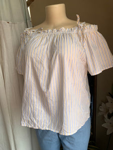 Cotton yellow striped blouse... M ,,,