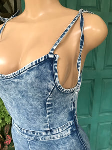 Denim spaghetti jumpsuit~~~ slll