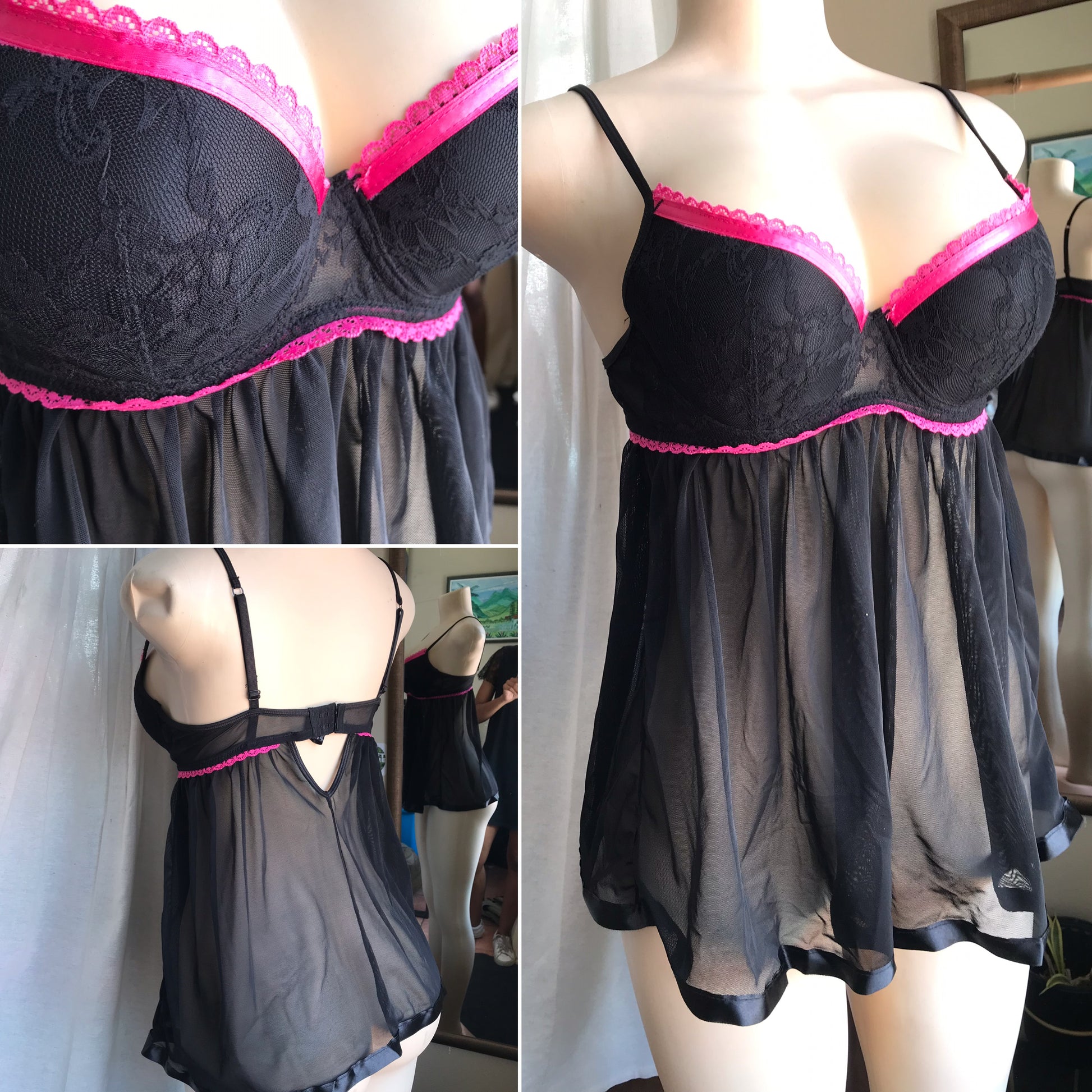 pink black lingerie cover bra style s
