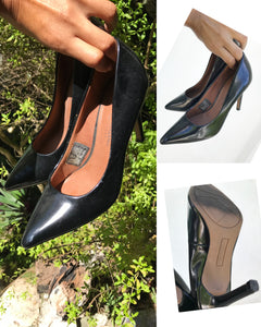 Shiny black pumps size 7