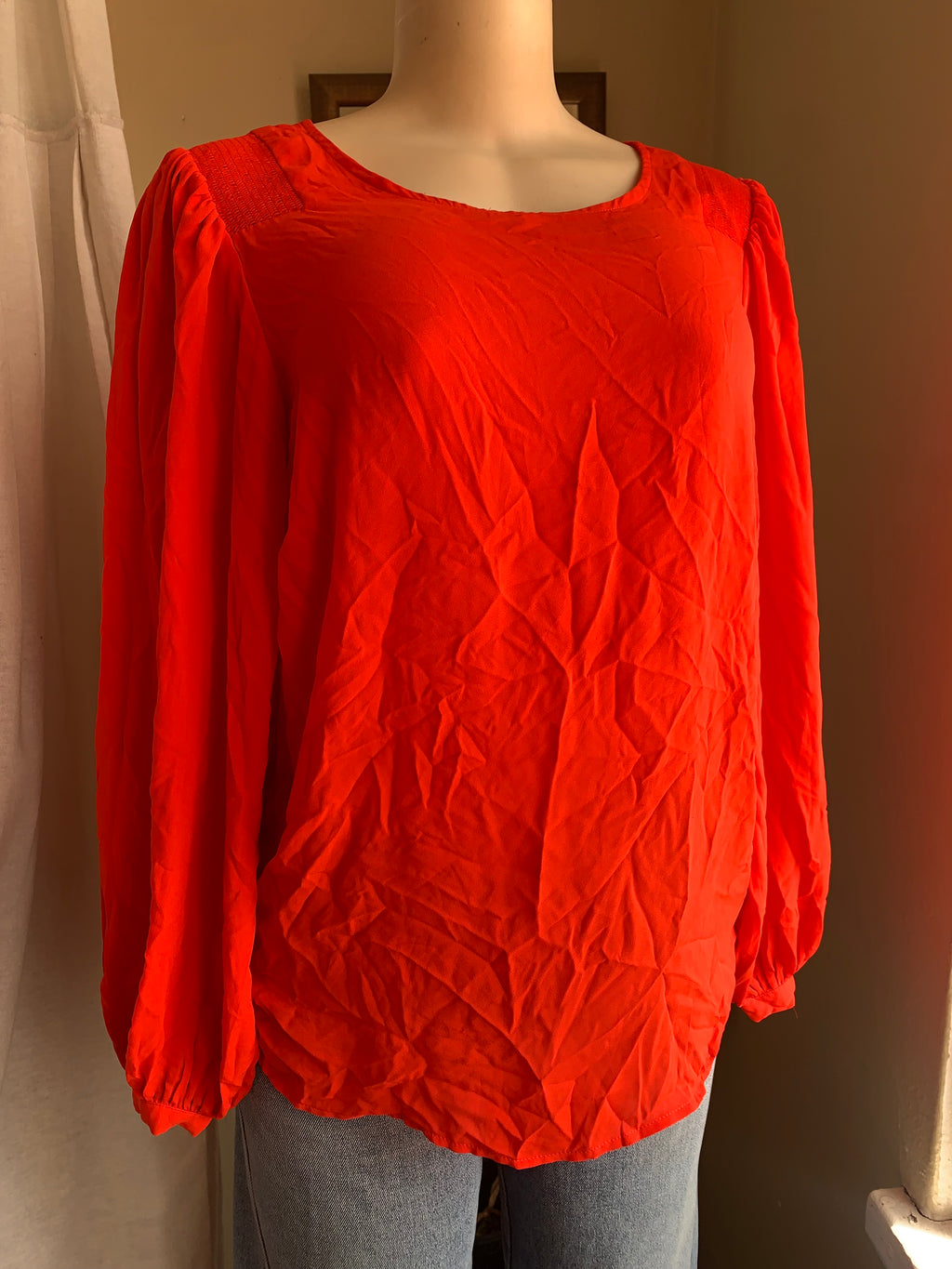 red long sleeve professiona blouse … /XL