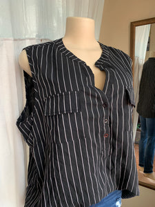 Pin stripe short sleeve blouse … /xl : 2XLlll