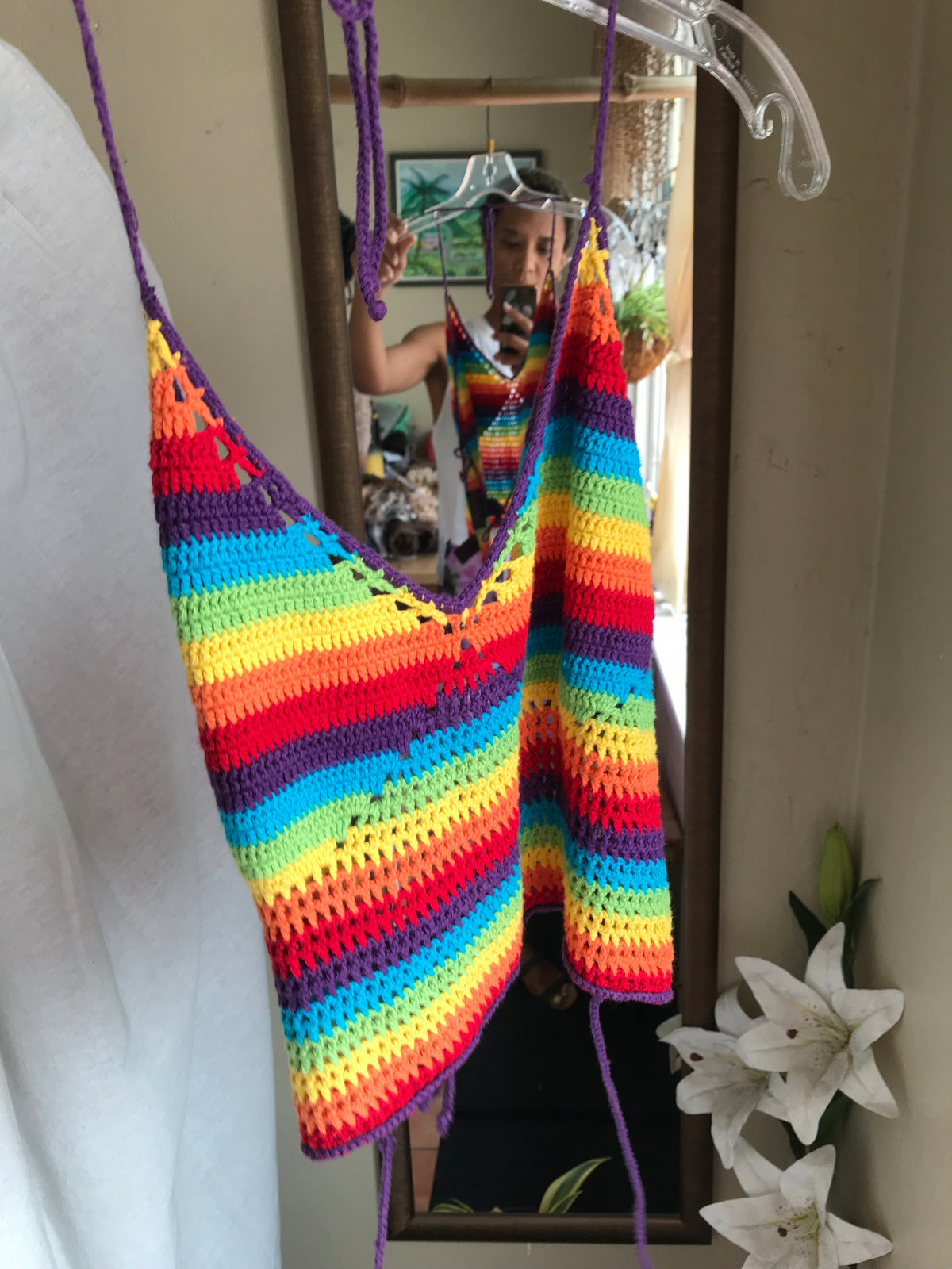 Rainbow knit top s