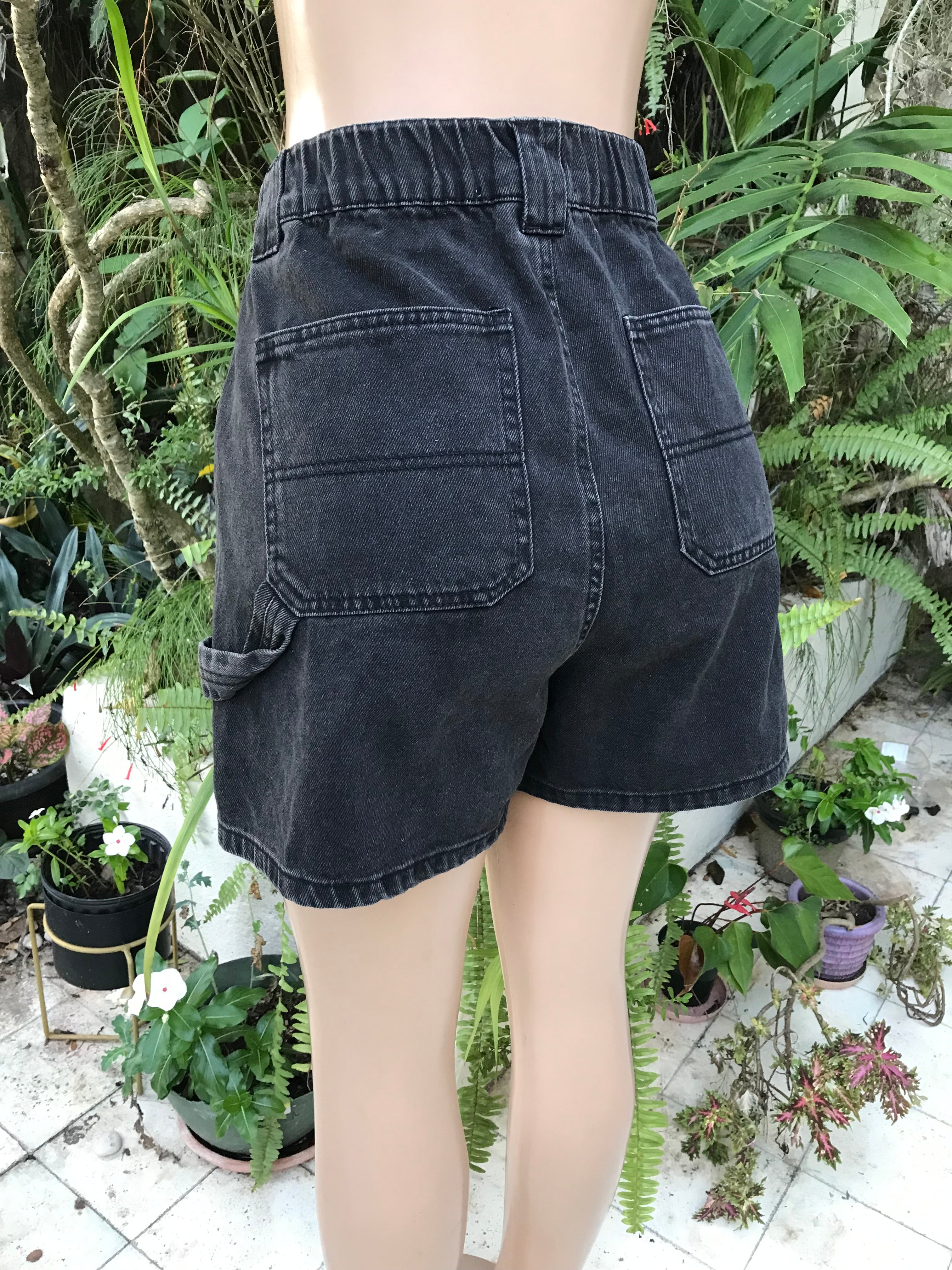 Retro style black carpenter shorts . large . Refurbished