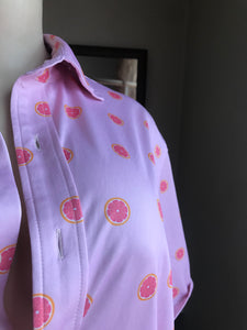 Pink grapefruit print Mens shirt … mens S