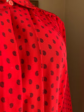 Load image into Gallery viewer, Vintage paisley design red shirt with hidden buttons
