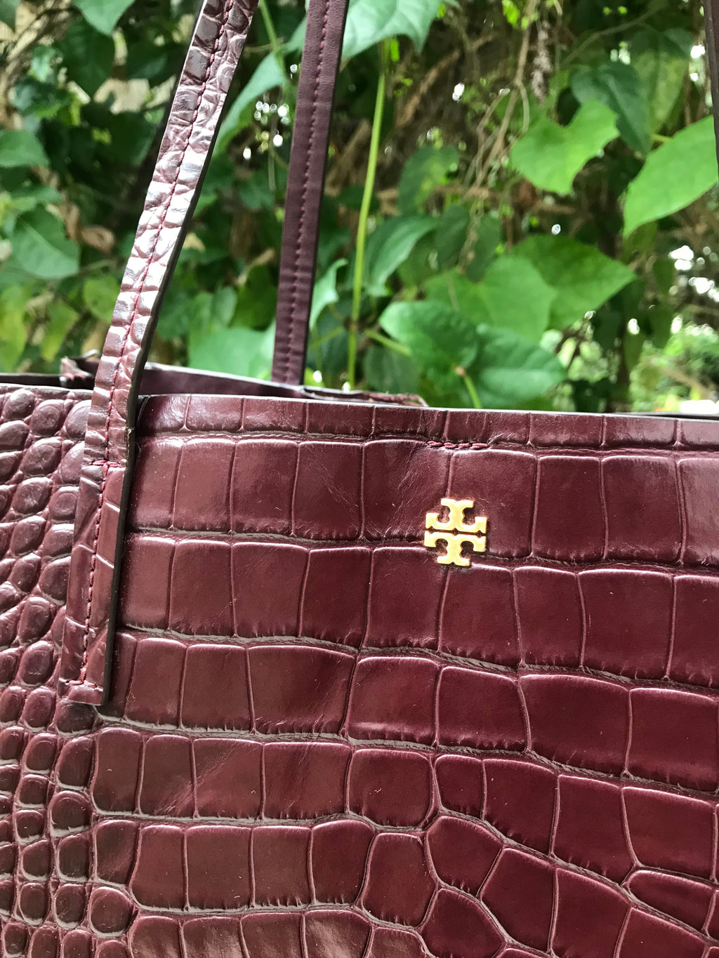 Tory Burch Perry Tote  crocodile-embossed *** Leather Bag