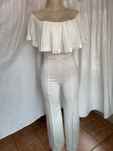 Load image into Gallery viewer, White statement off the shoulder jumpsuit /slll
