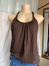 Load image into Gallery viewer, Brown braided tank top with beads … Mlll
