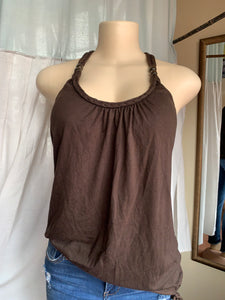 Brown braided tank top with beads … Mlll