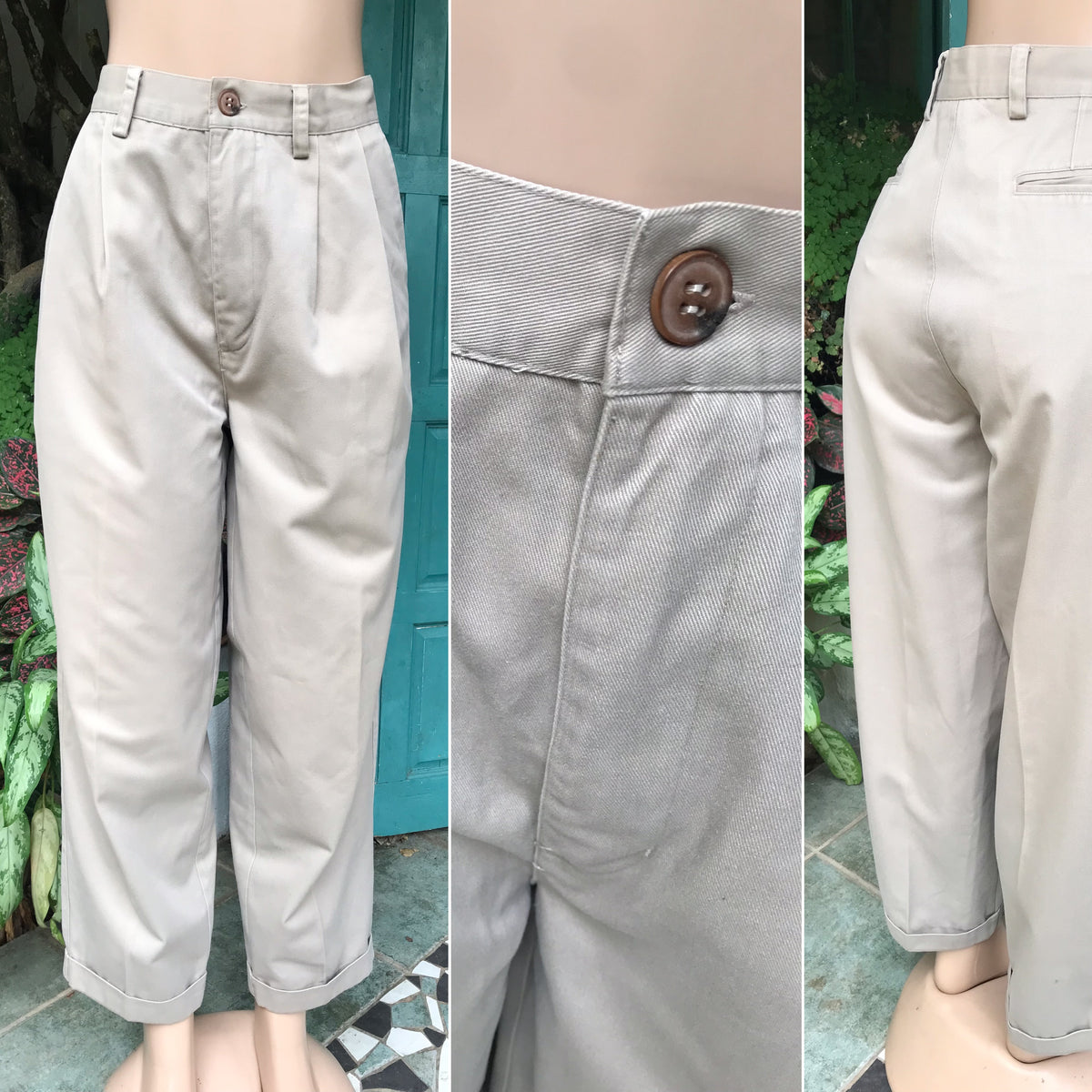 vintage khaki trousers/slacks  ::: w32/m