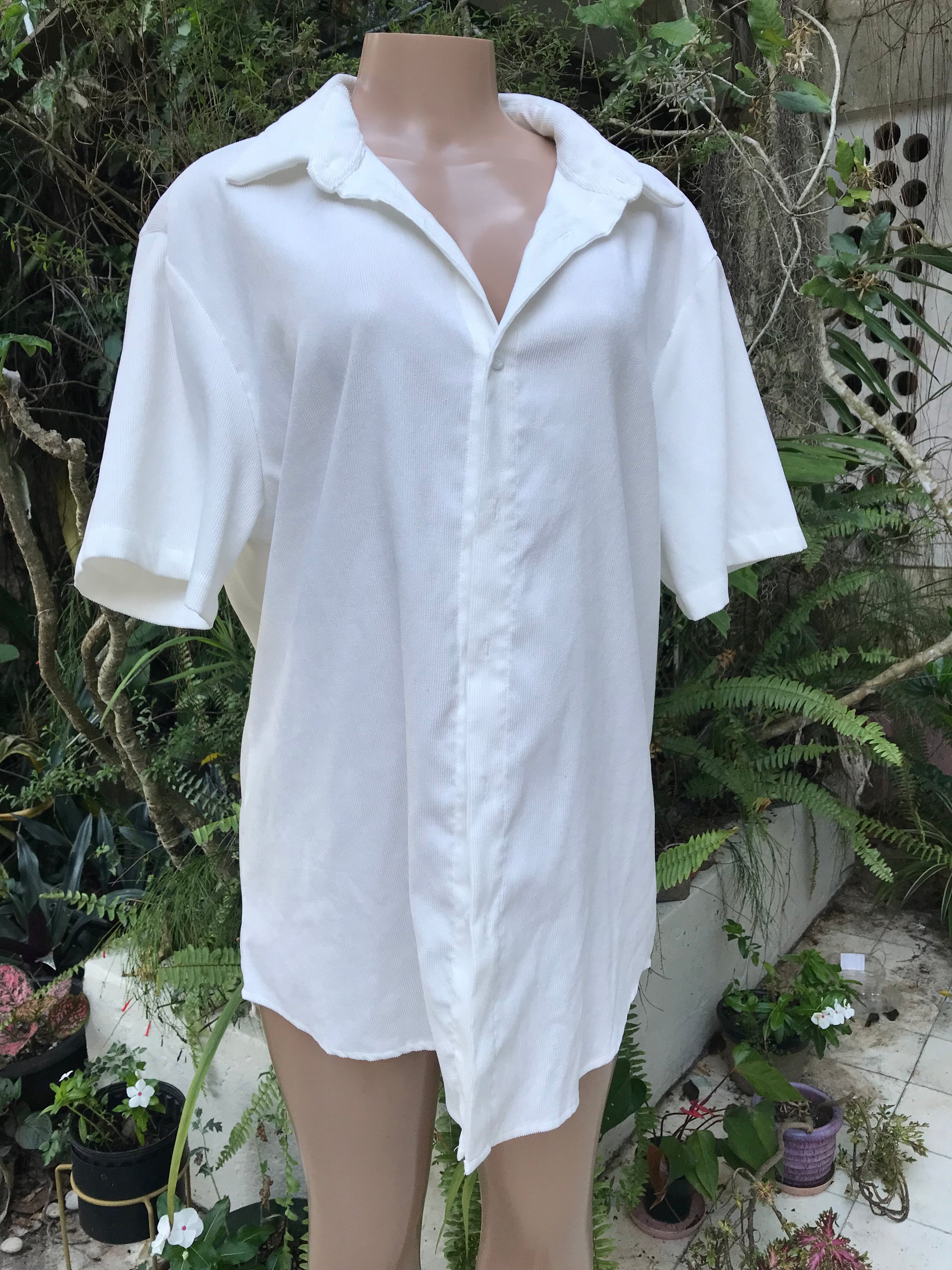 Mens white light corduroy shirt … 2X