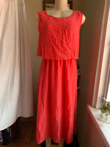 new tag Pink Peach Maxi dress with back cut out L