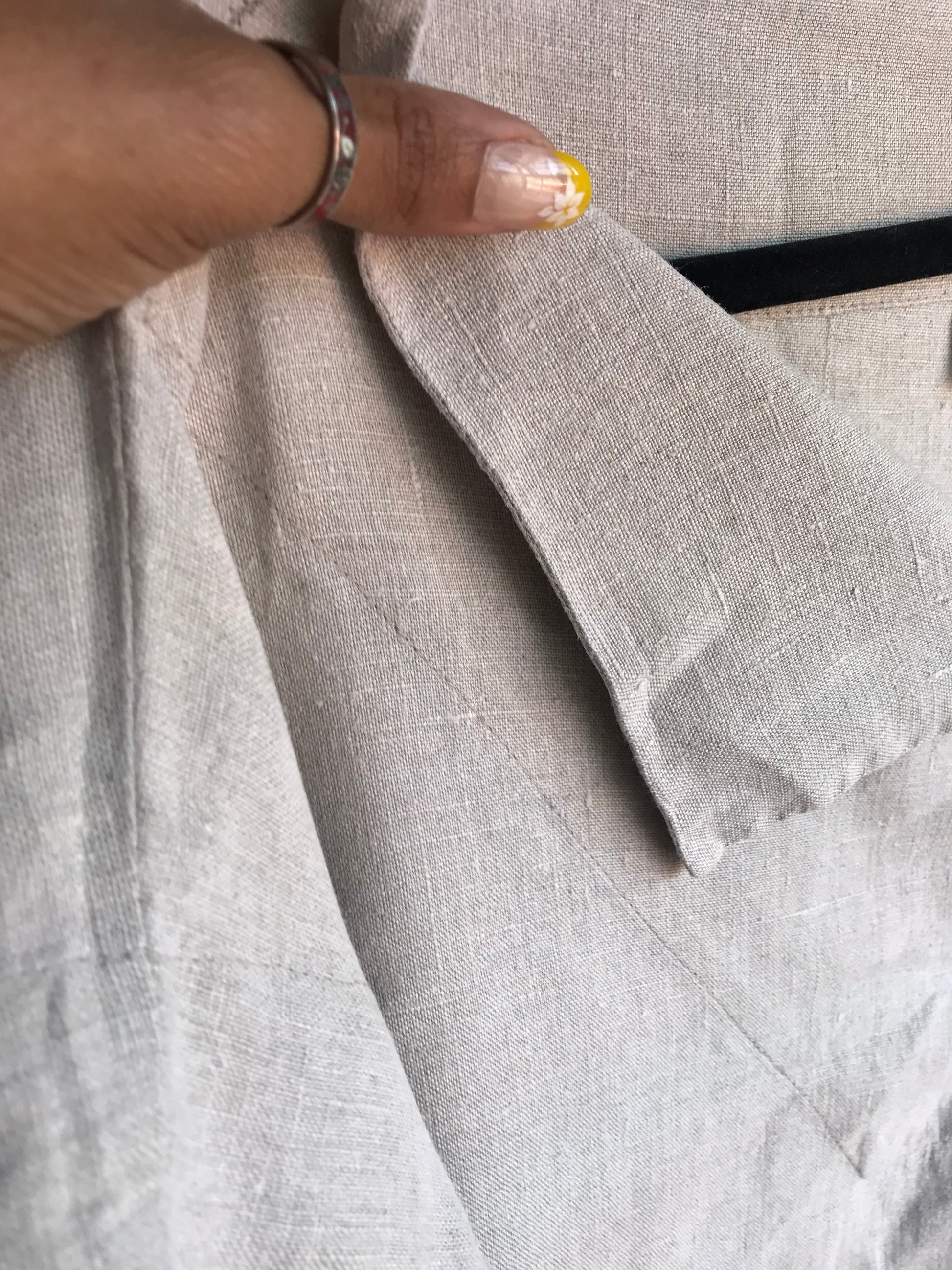 organic oatmeal short sleeve blouse napkin neckline /xl : 2x to 3x