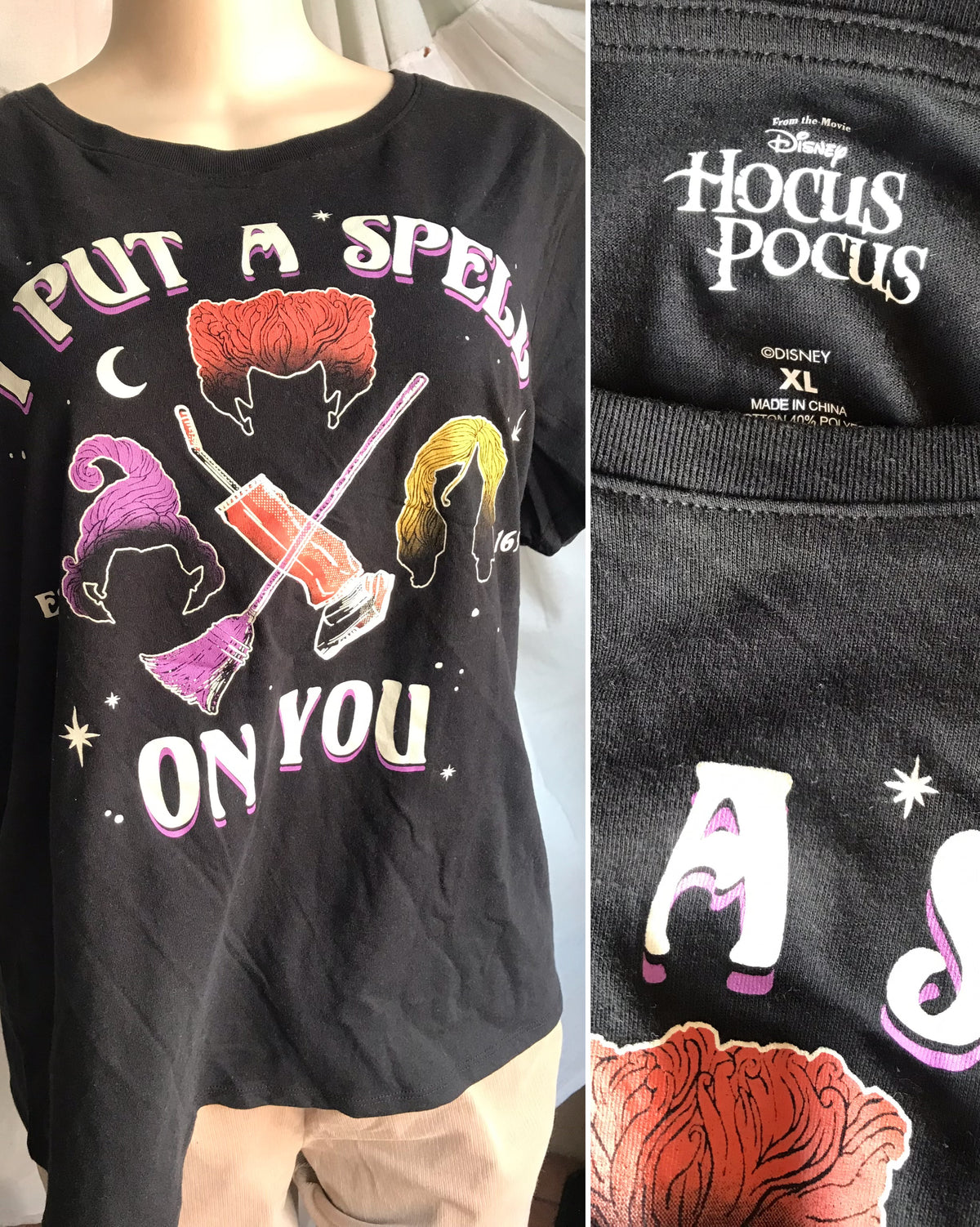 new hocus pocus black graphic tee 'i put a spell on you' ;;; /xl ...