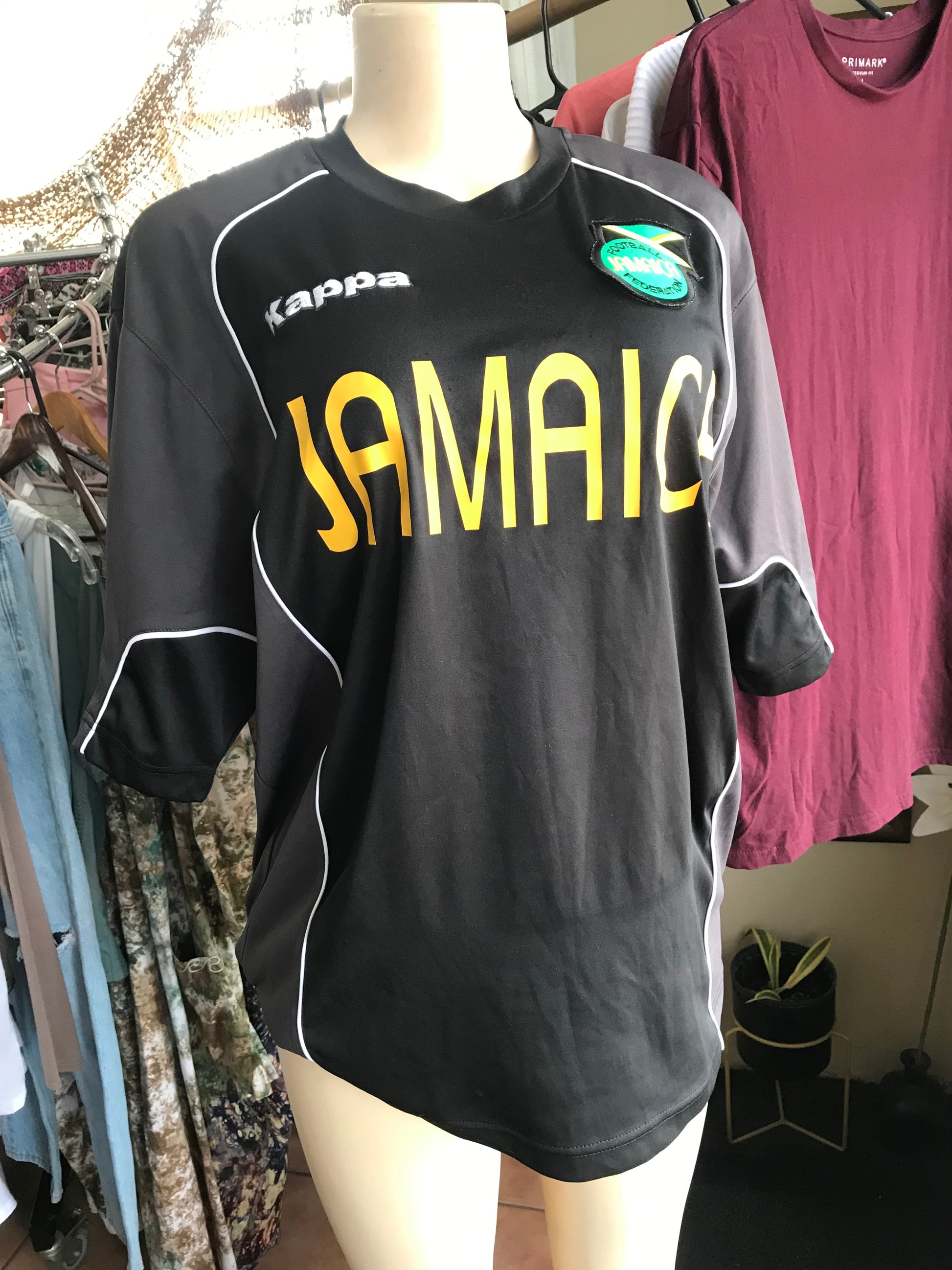 Kappa Jamaica Football fed black sport t shirt mens... XL