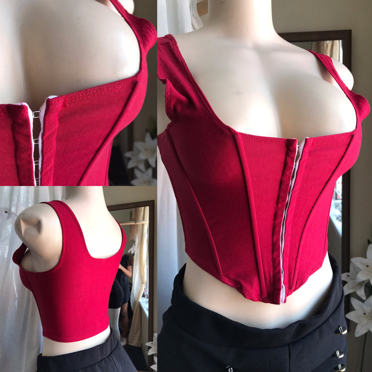 red corset top ... m
