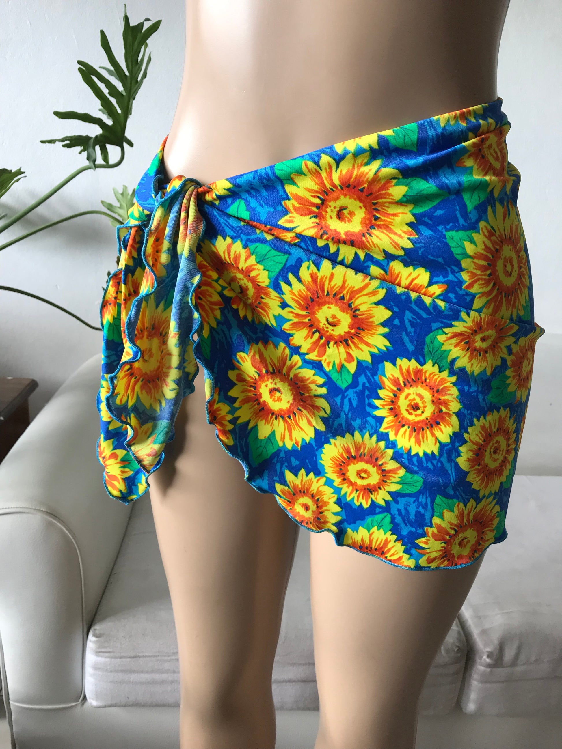 Vintage Sunflower swim wrap stretchy • One size