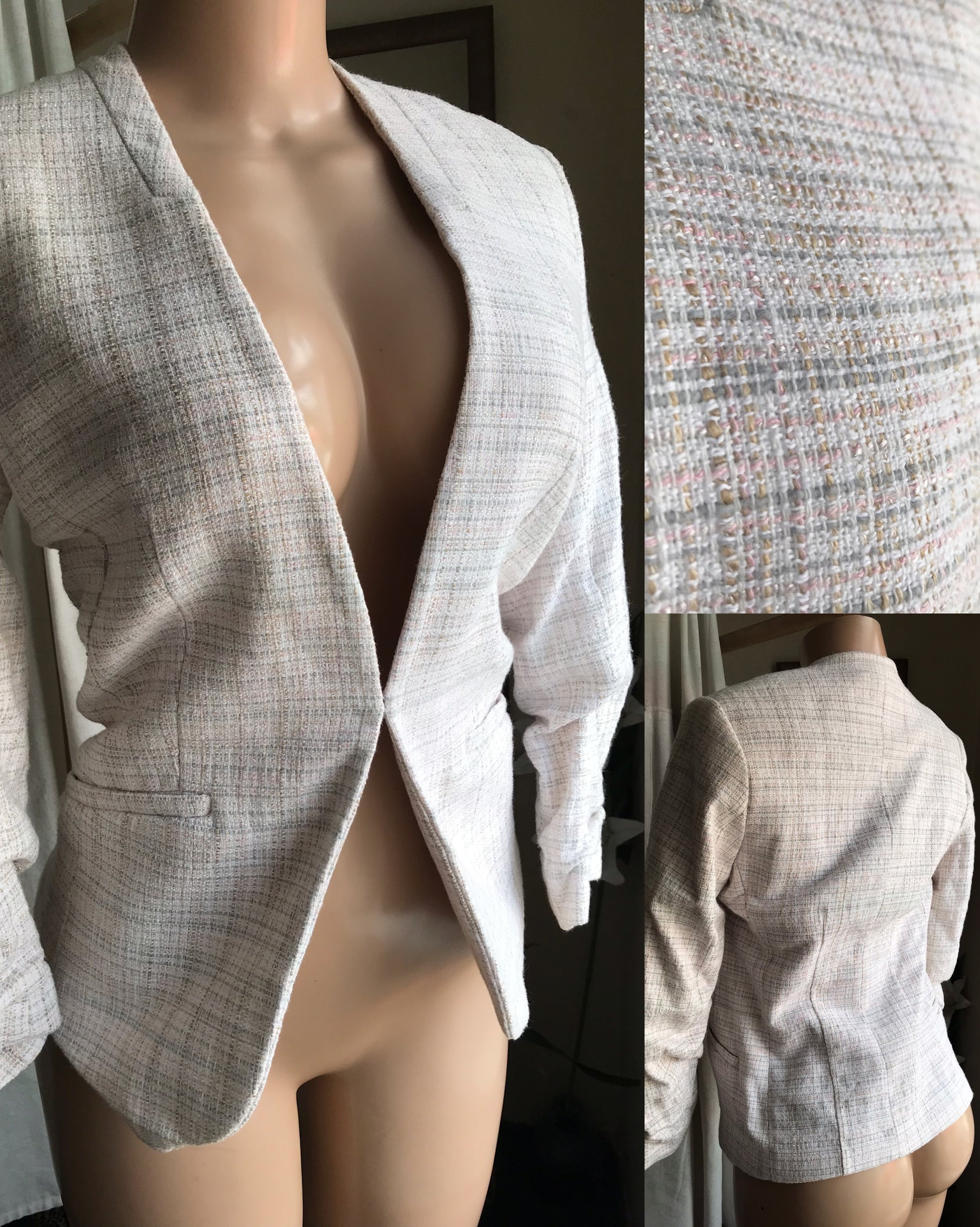 pastel tweed blazer professional >>> xs/ s